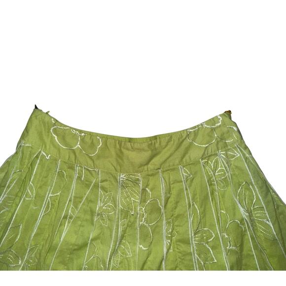 Coldwater Creek Women M Pleated Skirt Embroidered Peasant Cottagecore Dainty - Picture 2 of 10